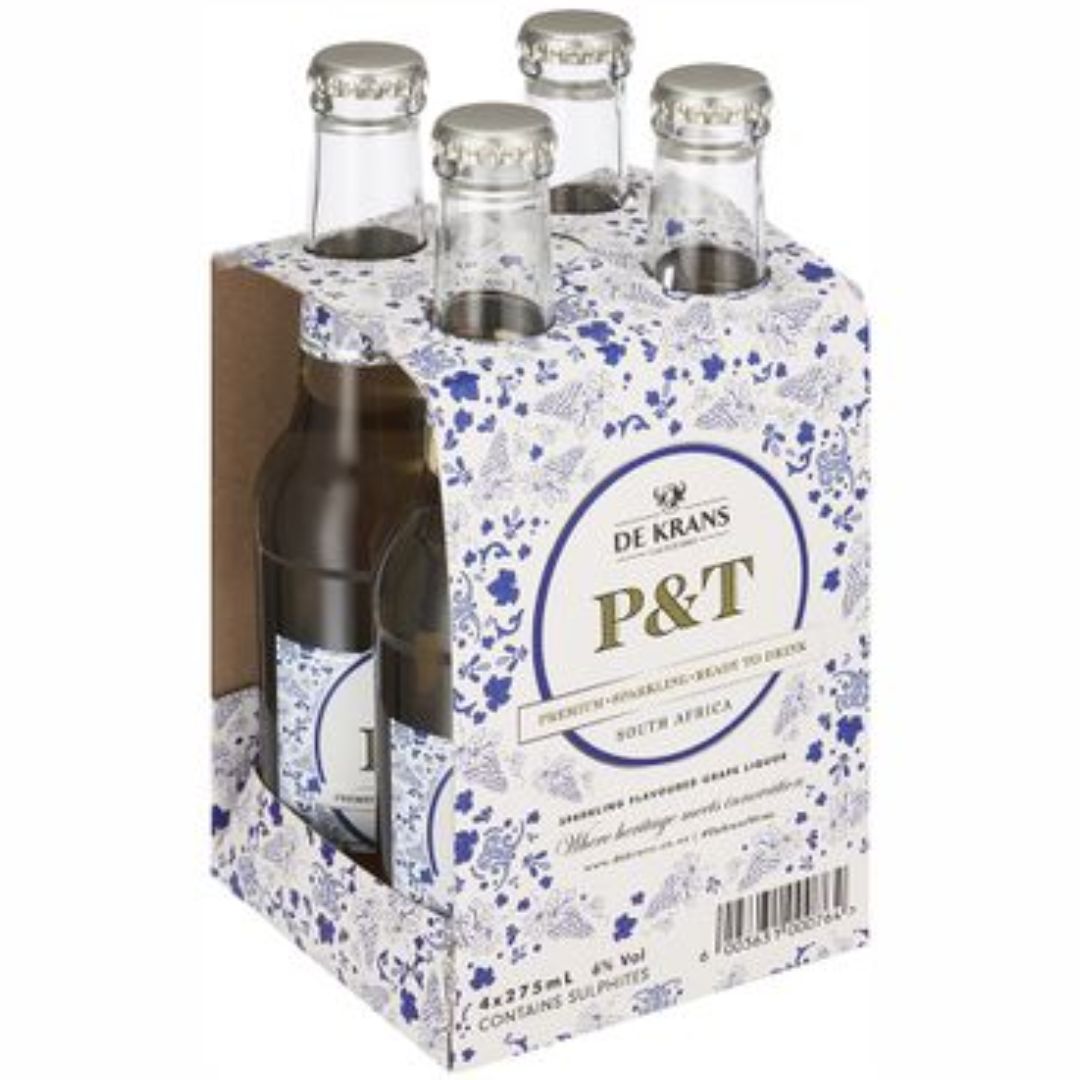 De Krans Premium Pre-mixed P&T 275ml 4-Pack