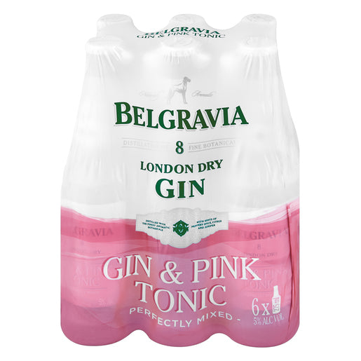 Belgravia Gin & Pink Tonic 275ml 6-Pack