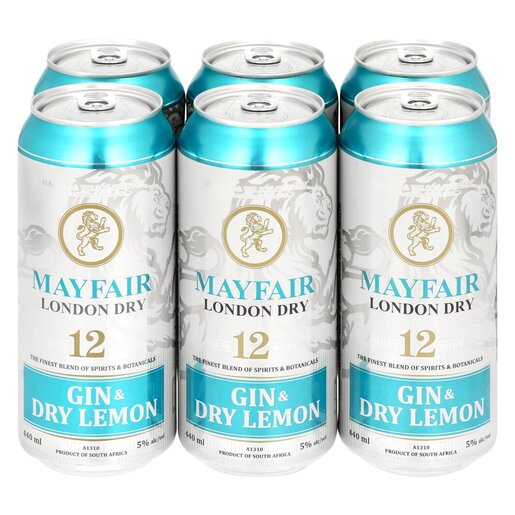 Mayfair Gin & Dry Lemon 440ml 6-Pack